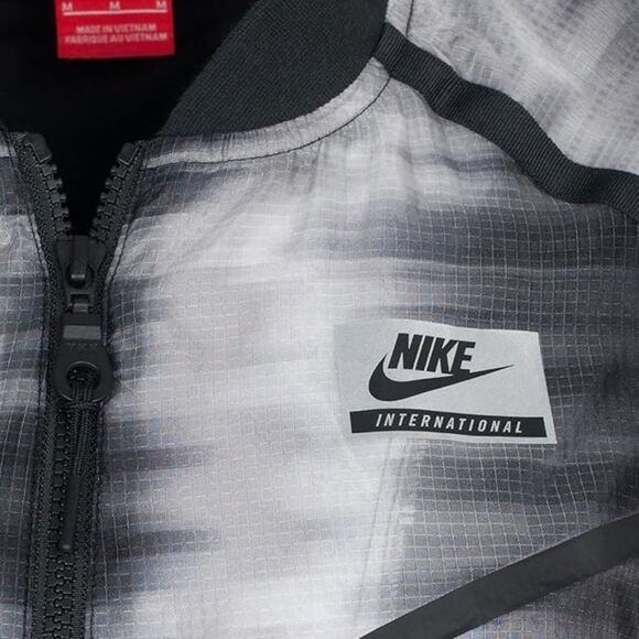 Nike Tie Dye Bomber Jacket Size Small Black and White Neutral Lightweight Coat - Picture 6 of 12